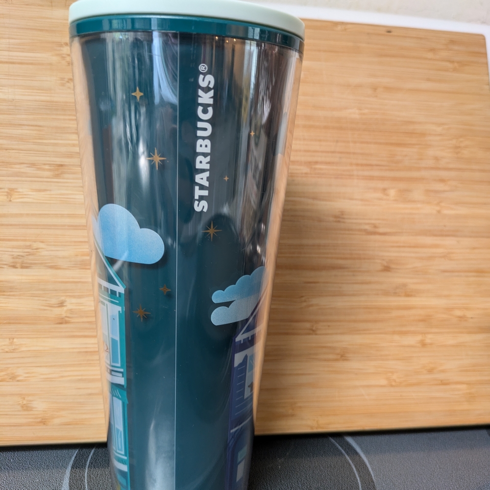 San Francisco Tumbler with Straw - Blue and Pink - Picture 2 of 2